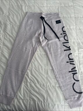 New Calvin Klein Light Nude Joggers with Black Logo